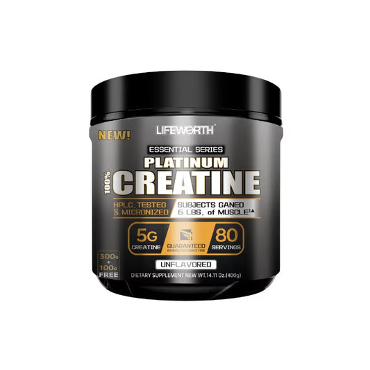 LIFEWORTH Pre Workout Supplements Nutrition Micronized Creatine Monohydrate Powder Supports Muscle Strength Keto, Gluten Free